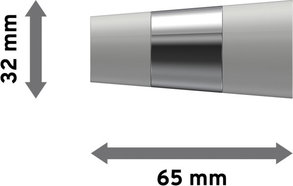Endstücke Tanara (Konus) Weiß / Chrom für Gardinenstangen 20 mm Ø (2 Stück)