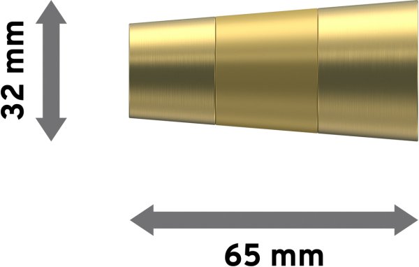 Endstücke Tanara (Konus) Messing-Optik / Satin-Gold für Gardinenstangen 20 mm Ø (2 Stück)