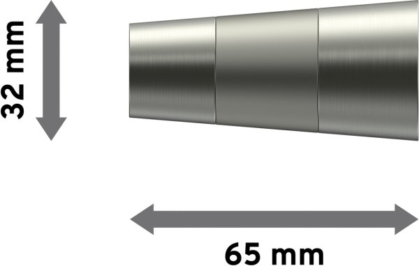 Endstücke Tanara (Konus) Edelstahl-Optik / Satin-Silber für Gardinenstangen 20 mm Ø (2 Stück)