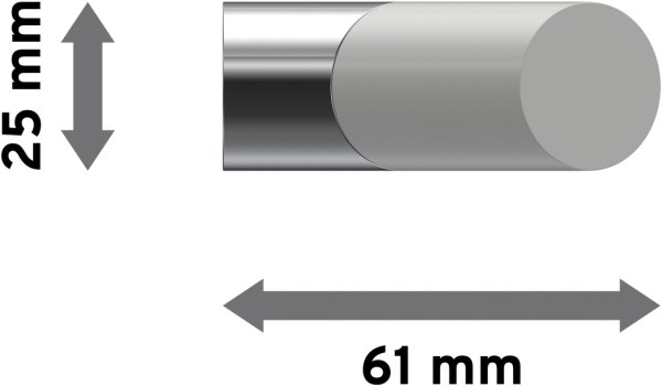 Endstücke Verano (Schräge) Chrom / Weiß für Gardinenstangen 20 mm Ø (2 Stück)