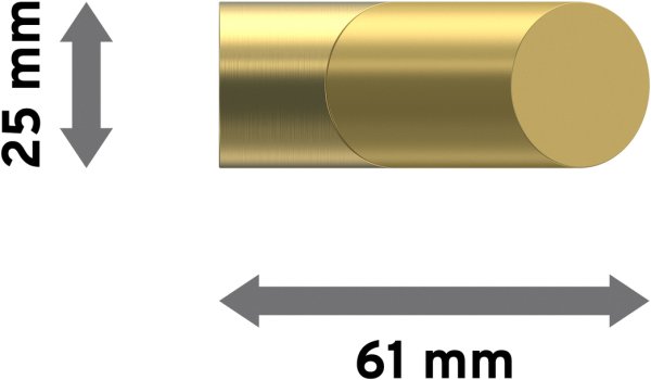 Endstücke Verano (Schräge) Messing-Optik / Satin-Gold für Gardinenstangen 20 mm Ø (2 Stück)