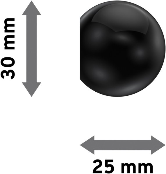 Endstücke Luino (Kugel) Schwarz für Gardinenstangen 20 mm Ø (2 Stück)