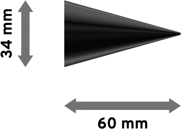 Endstücke Savio (Kegel) Schwarz für Gardinenstangen 20 mm Ø (2 Stück)