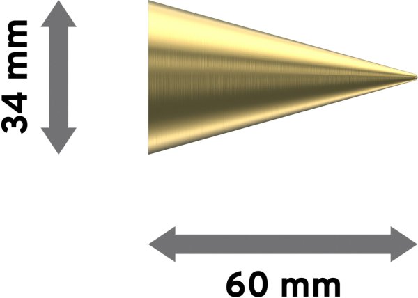 Endstücke Savio (Kegel) Messing-Optik für Gardinenstangen 20 mm Ø (2 Stück)