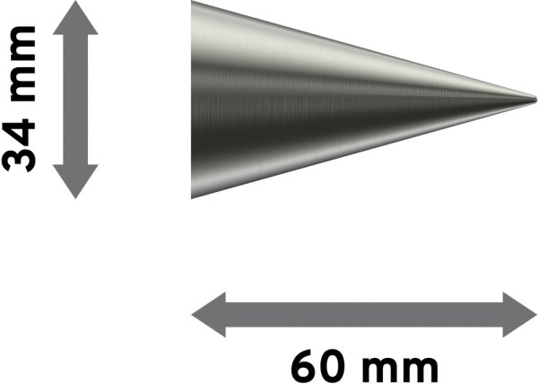 Endstücke Savio (Kegel) Edelstahl-Optik für Gardinenstangen 20 mm Ø (2 Stück)