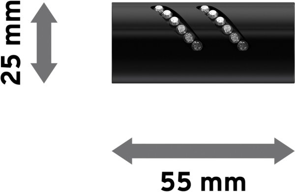 Endstücke Zoena (Zylinder Glitzer) Schwarz für Gardinenstangen 20 mm Ø (2 Stück)