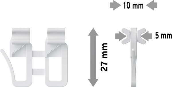 Schleuderwagen mit Faltengleiter u. Faltenhaken Kunststoff für Gardinenschienen / Innenlaufstangen (4 Stück)