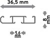 Gardinenschiene Aluminium 1- / 2-läufig SLIMLINE Weiß 180 cm