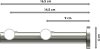 Gardinenstange Edelstahl 20 mm Ø 2-läufig TREND - Sirius 100 cm