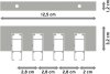 Innenlauf Gardinenstange Deckenmontage Aluminium / Metall eckig 14x35 mm 4-läufig SMARTLINE - Lox Weiß 100 cm