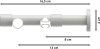 Rundrohr-Innenlauf Gardinenstange Aluminium / Metall 20 mm Ø 2-läufig PRESTIGE - Savio Weiß 100 cm