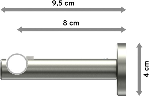 Gardinenstange Edelstahl-Optik 16 mm Ø MEDIUM - Casa