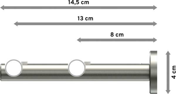 Gardinenstange Edelstahl 16 mm Ø 2-läufig MEDIUM - Casa
