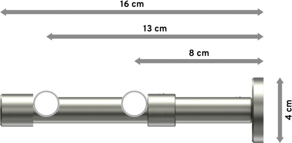Gardinenstange Edelstahl-Optik 16 mm Ø 2-läufig SINUX - Casa