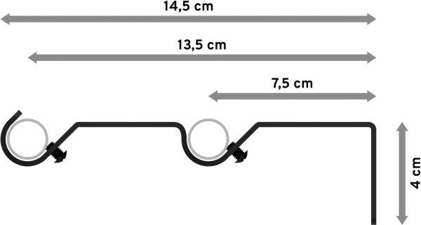 Gardinenstange Metall 16 mm Ø 2-läufig OLYMP - Alessia Gold matt / Schwarz (ohne Ringe)
