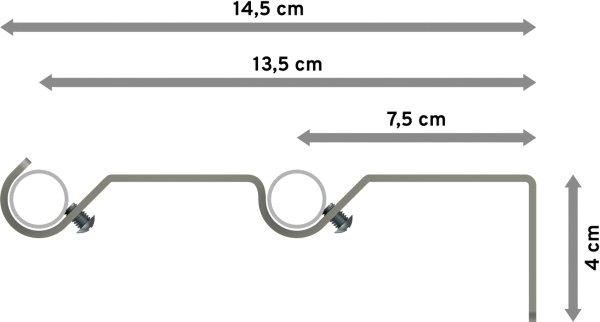Gardinenstange Metall 16 mm Ø 2-läufig OLYMP - Lucan Gold matt / Chrom matt (ohne Ringe)