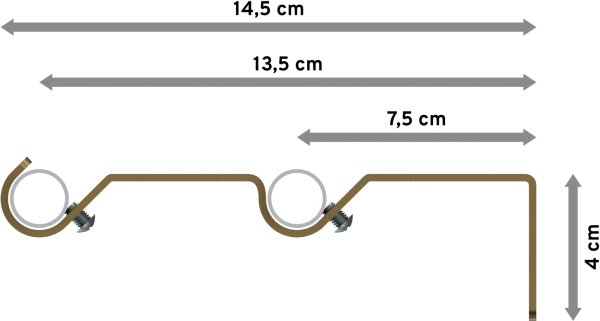 Gardinenstange Metall 16 mm Ø 2-läufig OLYMP - Alessia Gold matt / Messing Antik (ohne Ringe)