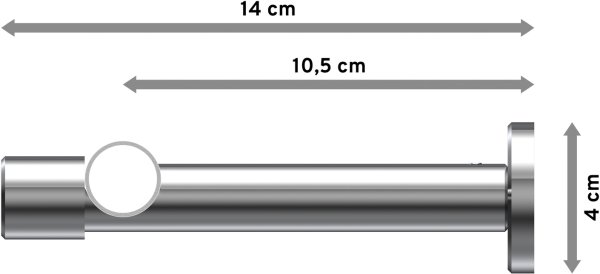 Gardinenstange Metall 20 mm Ø PRESTIGE - Santo Edelstahl-Optik / Chrom