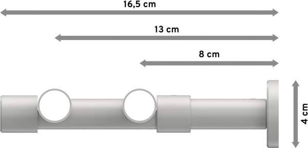 Gardinenstange Metall 20 mm Ø 2-läufig PRESTIGE - Elanto Messing Antik / Weiß (ohne Ringe)