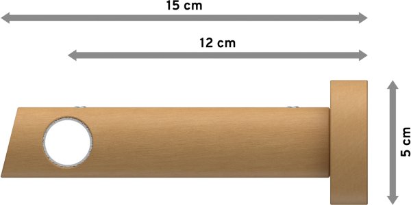 Gardinenstange Metall / Holz 20 mm Ø TALENA - Feta Schwarz / Buche lackiert