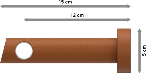 Gardinenstange Metall / Holz 20 mm Ø TALENA - Feta Edelstahl-Optik / Kirschbaum lackiert