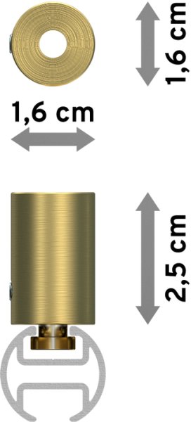 Innenlauf Gardinenstange Messing-Optik 20 mm Ø SONIUS - Santo