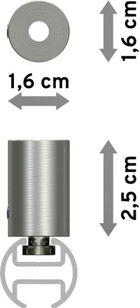 Innenlauf Gardinenstange Edelstahl-Optik 20 mm Ø SONIUS - Santo