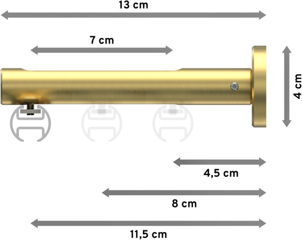 Innenlauf Gardinenstange Messing-Optik 20 mm Ø SITENO - Santo
