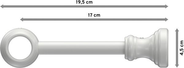 Gardinenstange Metall / Kunststoff 28 mm Ø CLASSIC - Rondo Weiß