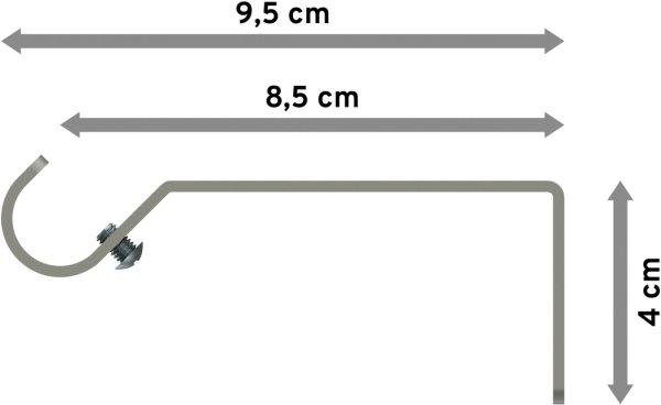 Träger Olymp Chrom matt 1-läufig 8,5 cm für Gardinenstangen 16 mm Ø