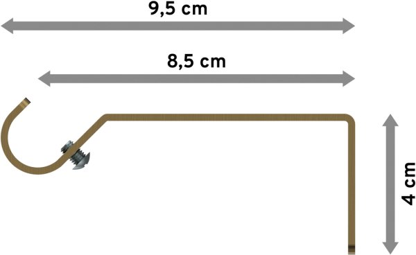 Träger Olymp Messing Antik 1-läufig 8,5 cm für Gardinenstangen 16 mm Ø
