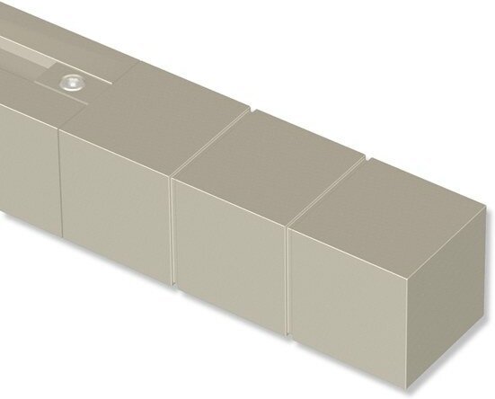 Endstücke Cubes (Rillenquader) Satin-Silber für Innenlaufstangen 20x20 mm (2 Stück)