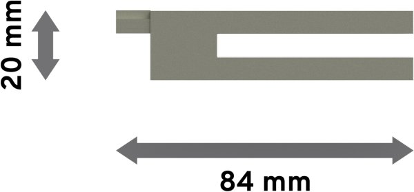 Endstücke Diapo (Doppelstab) Satin-Silber für Innenlaufstangen 20x20 mm (2 Stück)