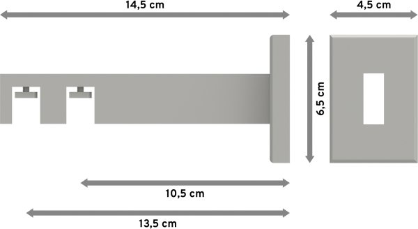 Träger Smartline Weiß 2-läufig 10,5 und 13,5 cm für Innenlaufstangen 14x35 mm