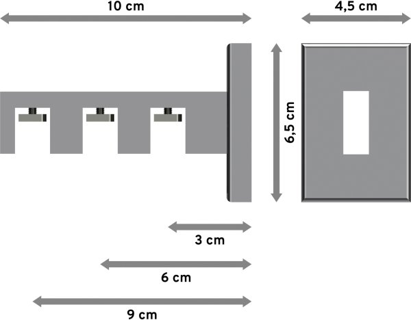 Träger Smartline Chrom 3-läufig 3, 6 und 9 cm für Innenlaufstangen 14x35 mm