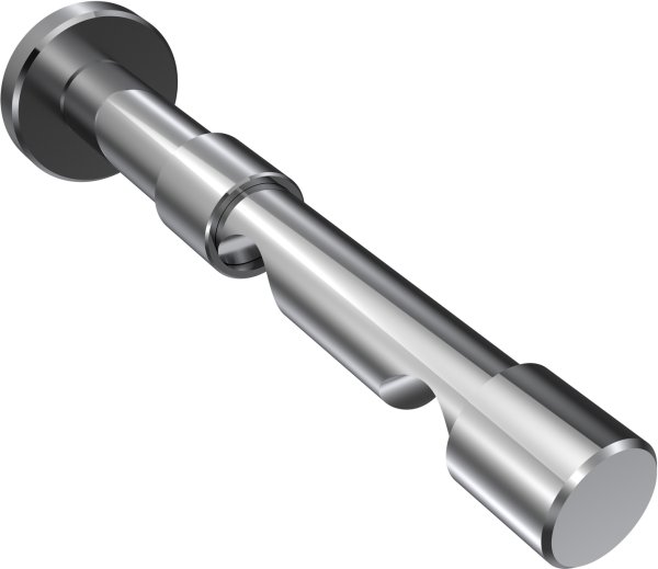 Träger Prestige Chrom 2-läufig 8 und 13 cm für Gardinenstangen 20 mm Ø