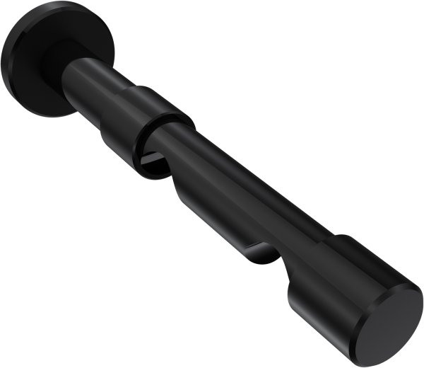 Träger Prestige Schwarz 2-läufig 8 und 13 cm für Gardinenstangen 20 mm Ø