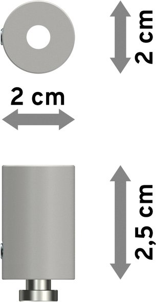Deckenträger Sonius Weiß 1-läufig 2,5 cm für Innenlaufstangen 20 mm Ø / 14x35 mm (2 Stück)