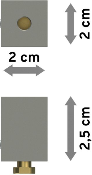 Deckenträger Quadline Satin-Silber 1-läufig 2,5 cm für eckige Innenlaufstangen (2 Stück)
