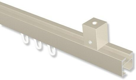 Deckenträger Quadline Satin-Silber 1-läufig 2,5 cm für eckige Innenlaufstangen (2 Stück)