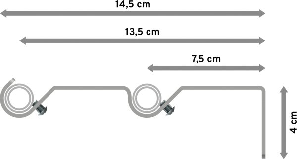 Ausziehbare Gardinenstange Metall / Kunststoff 16/13 mm 2-läufig Ø HERA - Livo Schwarz / Silbergrau
