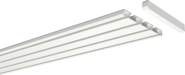 Gardinenschiene Aluminium 3- / 4-läufig SLIMLINE Weiß
