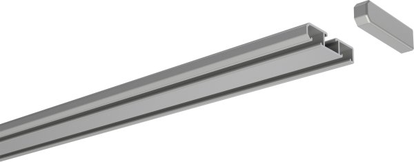 Gardinenschiene Aluminium 1- / 2-läufig SLIMLINE Silbergrau