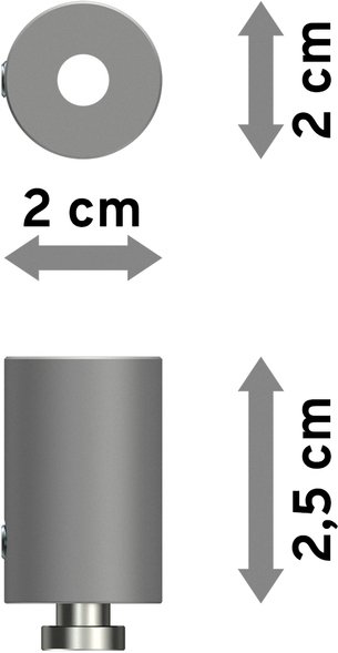 Deckenträger Sonius 2,5 cm Silbergrau für Gardinenschienen SLIMLINE (2 Stück)