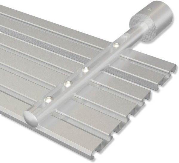 Innenlaufträger Universal Basic Silbergrau lang für Gardinenschienen / Innenlaufstangen