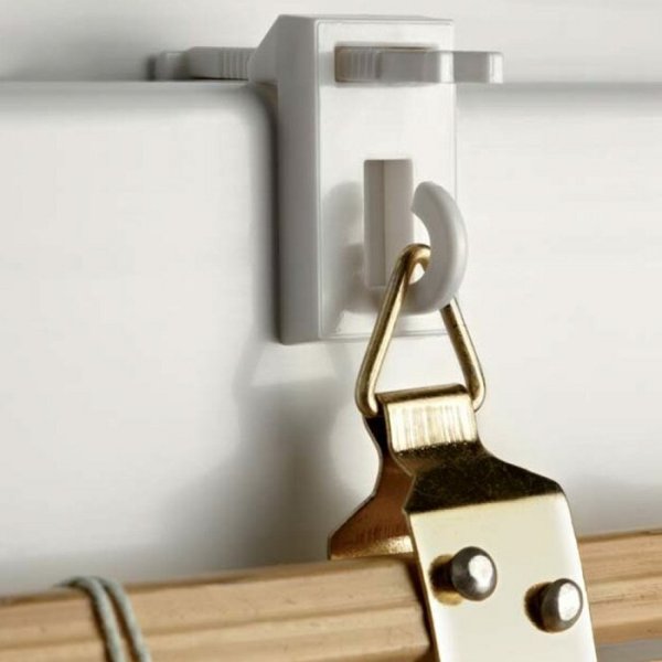 Klemmträger für Bambusrollos Weiß (2 Stück)