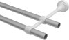 Gardinenstange Metall 16 mm Ø 2-läufig PRIMUS - Lucan Silbergrau / Chrom matt (ohne Ringe) 100 cm