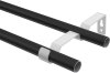 Gardinenstange Metall 16 mm Ø 2-läufig OLYMP - Lucan Schwarz (ohne Ringe) 100 cm