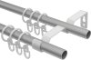 Gardinenstange Metall 16 mm Ø 2-läufig OLYMP - Lorenzo Silbergrau / Chrom matt 100 cm