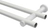 Gardinenstange Metall 20 mm Ø 2-läufig PLATON - Estana Weiß (ohne Ringe) 100 cm